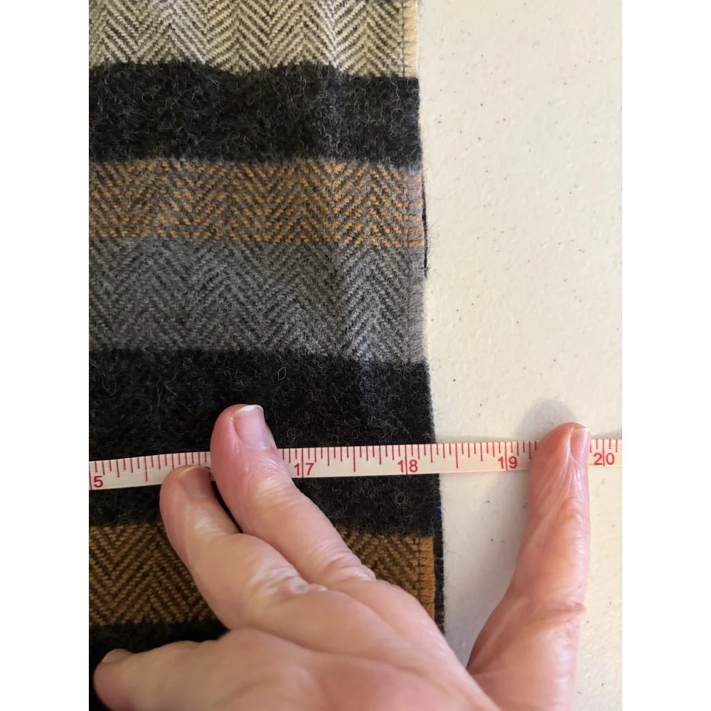 Johnston & Murphy Men's Gray Gold Plaid Wool Blend Scarf 37